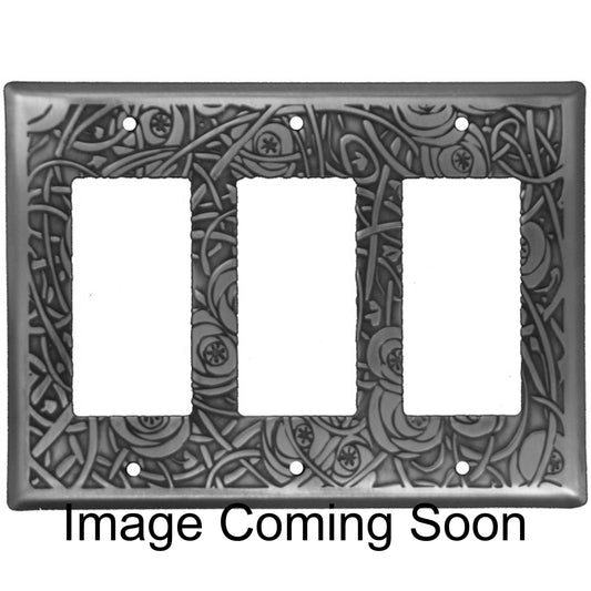 Deco Floral Stainless Steel Triple Rocker Switchplate