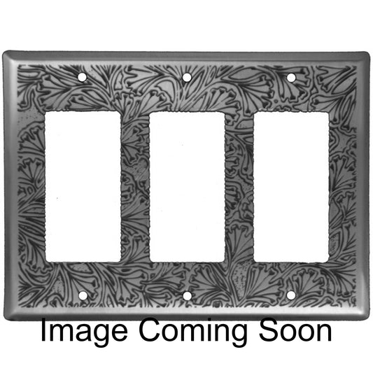 Maidenhaire Fern Stainless Steel Triple Rocker Switchplate