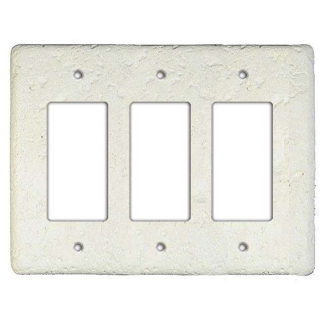 Linen Stone Triple Rocker Switchplate - Wallplatesonline.com