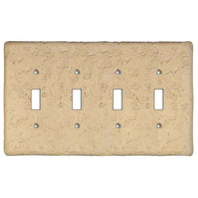 Noce Stone Quad Toggle Switchplate - Wallplatesonline.com