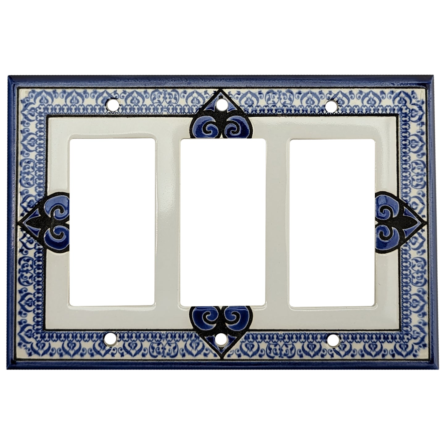 Morocco - Blue Cover Plates 3 Rocker Wallplate