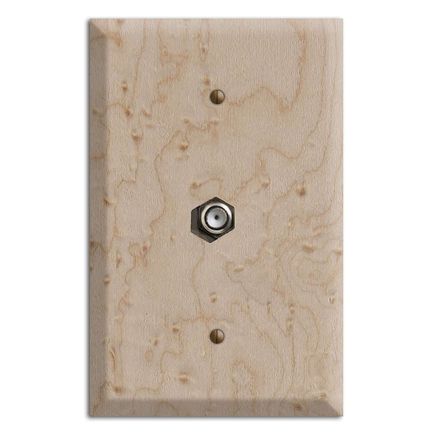 Birdseye Maple Wood Cable Hardware with Plate:Wallplates.com