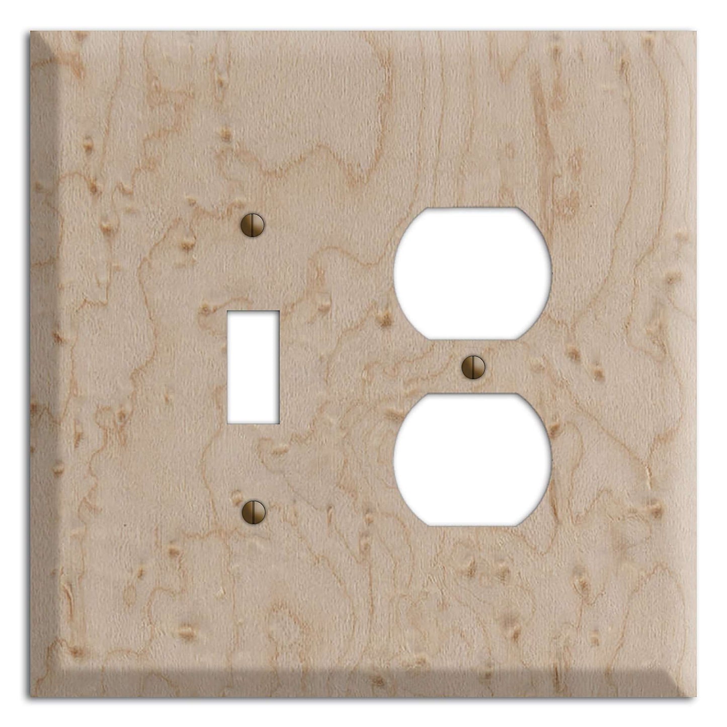 Birdseye Maple Wood Toggle / Duplex Outlet Cover Plate:Wallplates.com