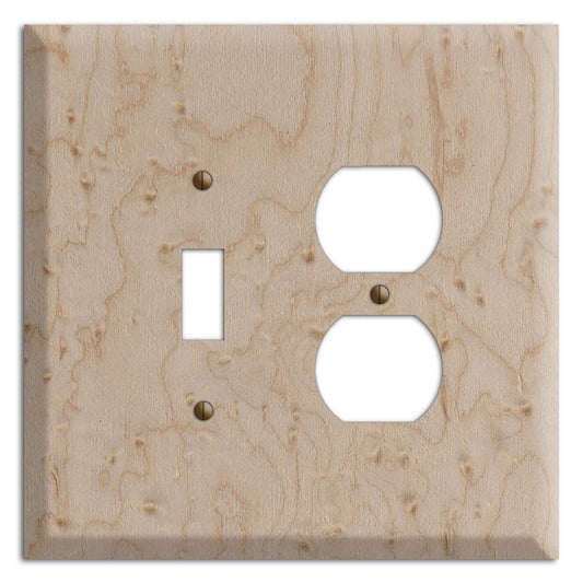 Birdseye Maple Wood Toggle / Duplex Outlet Cover Plate:Wallplates.com