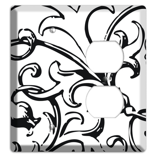 Victorian Black and White Blank / Duplex Wallplate