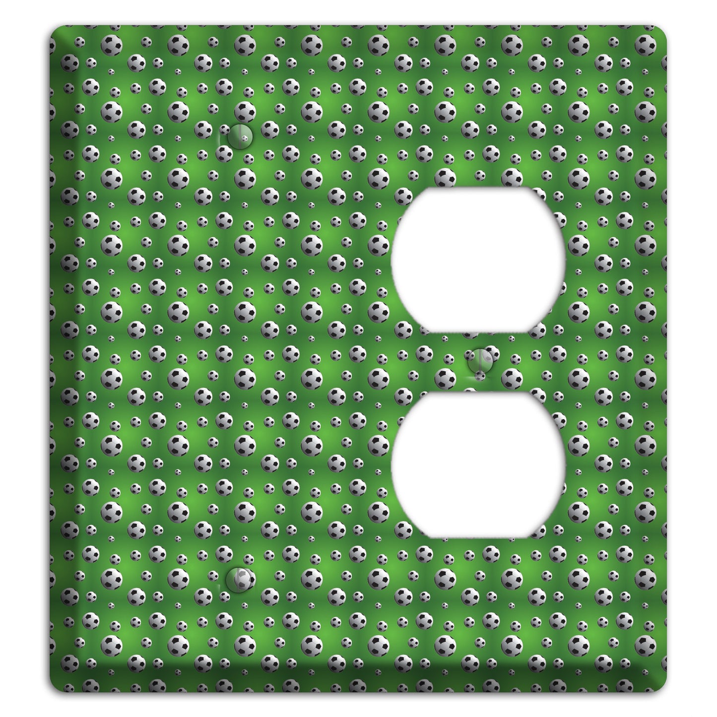 Green with Soccer Balls Blank / Duplex Wallplate