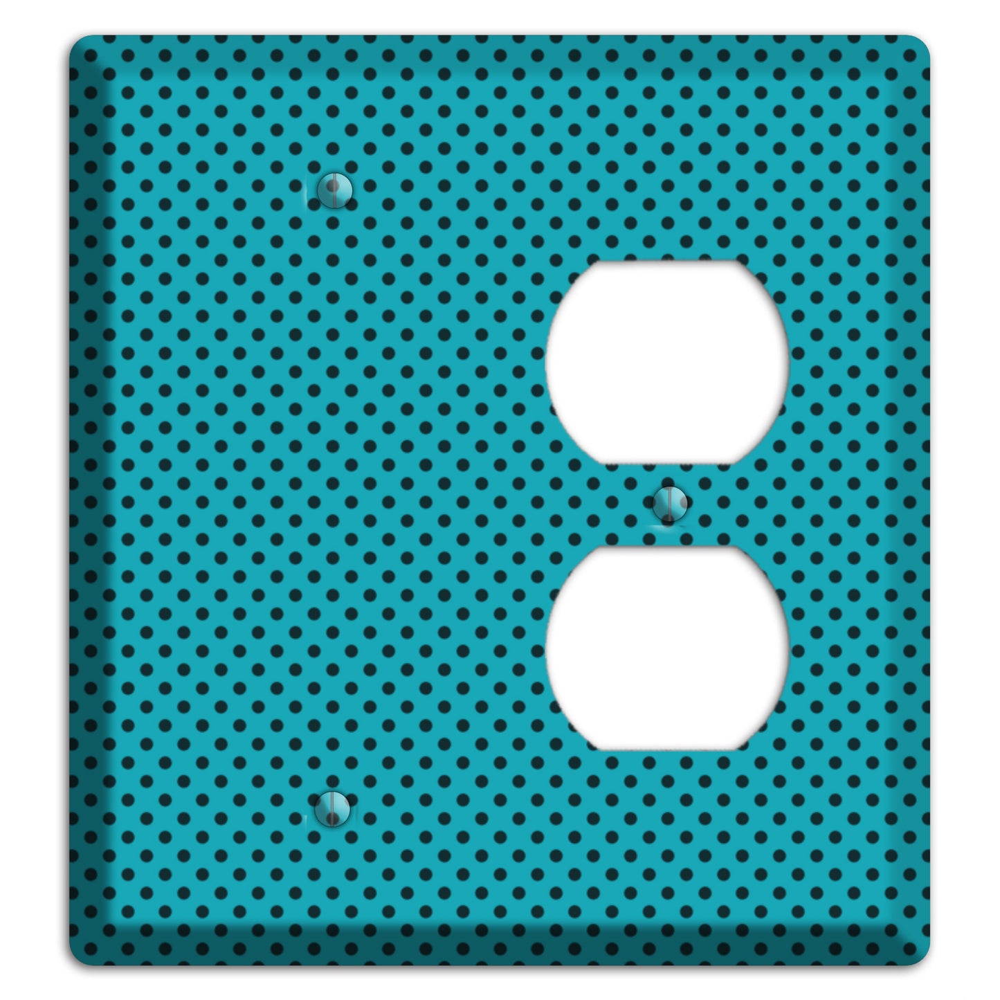 Turquoise with Polka Dots Blank / Duplex Wallplate