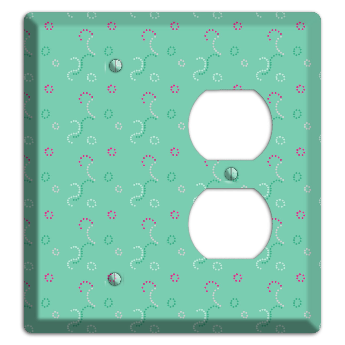 Multi Aqua with Fuschia Stipple Blank / Duplex Wallplate