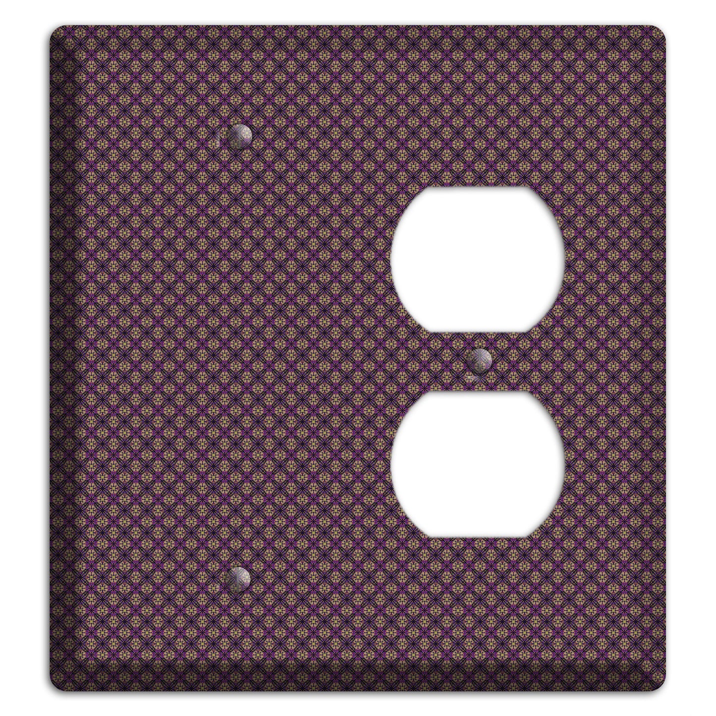 Brown and Purple Tiny Arabesque Blank / Duplex Wallplate