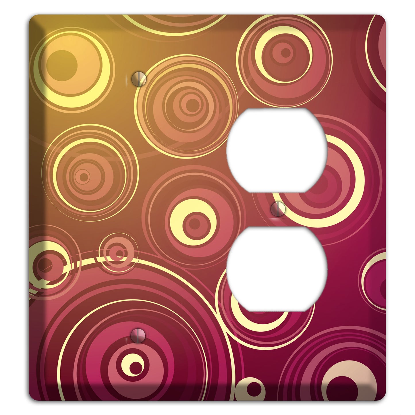 Maroon and Yellow Circles Blank / Duplex Wallplate