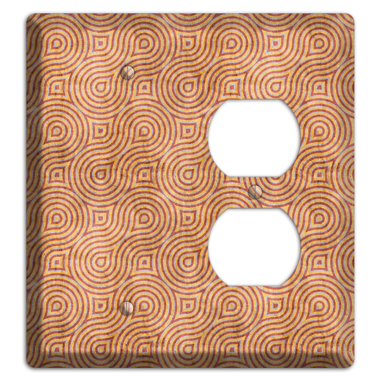 Beige and Red Swirl Blank / Duplex Wallplate