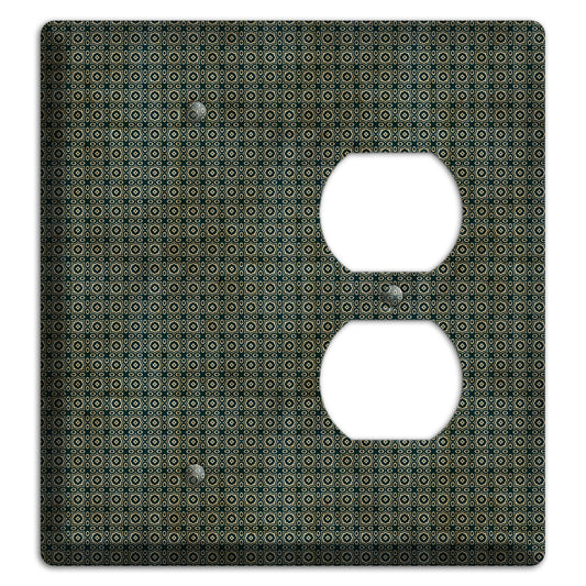 Dark Green Grunge Tiny Tiled Tapestry Blank / Duplex Wallplate