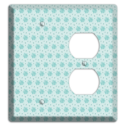 Soft Blue Calico Blank / Duplex Wallplate