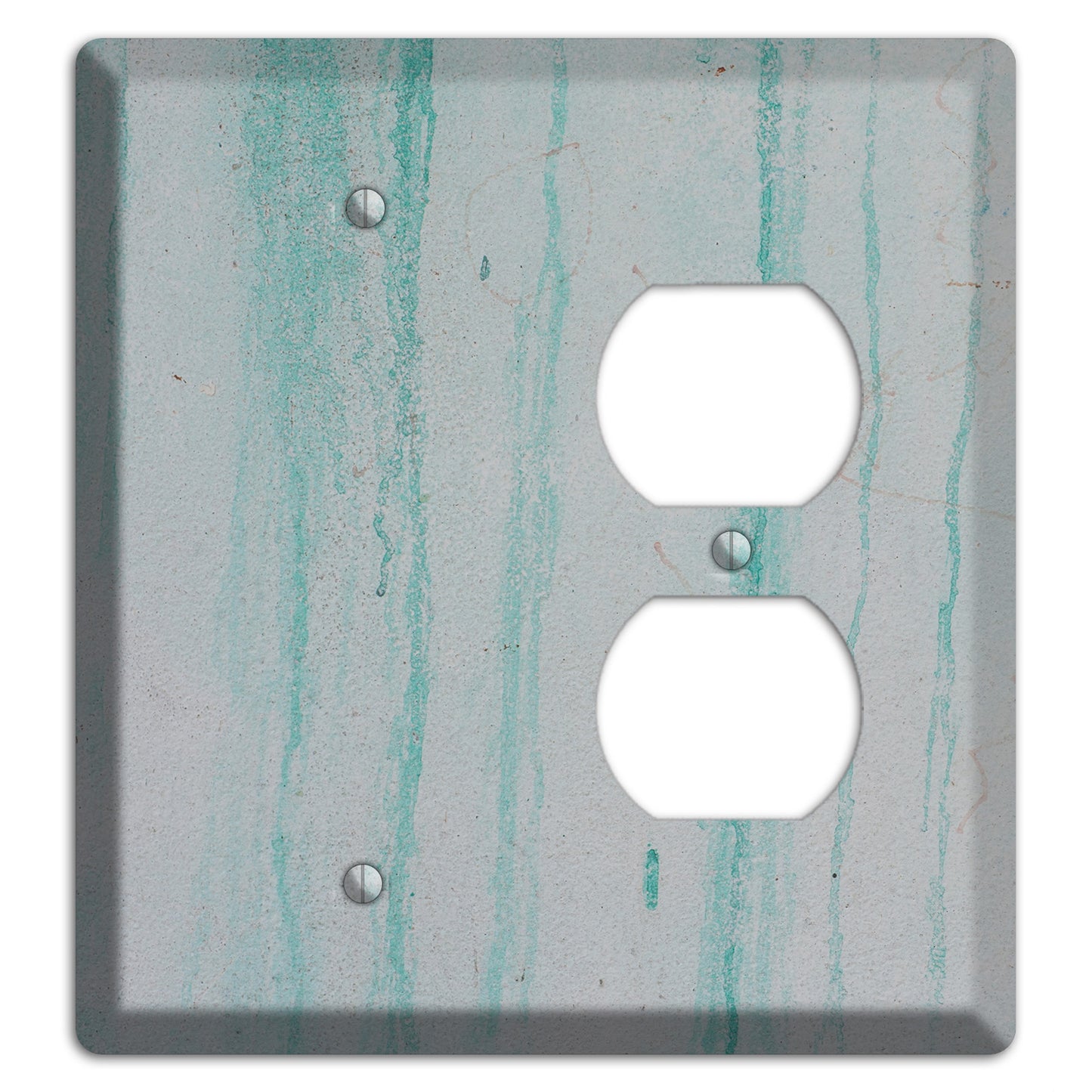 Green Stripes Concrete Blank / Duplex Wallplate