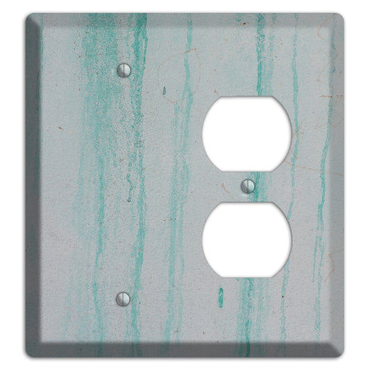 Green Stripes Concrete Blank / Duplex Wallplate