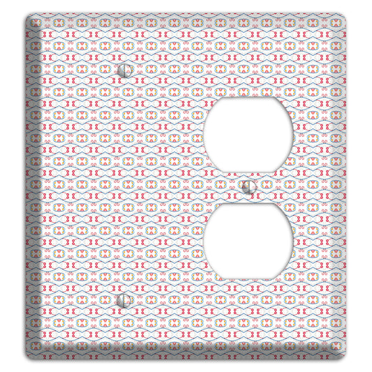 White with Red Tapestry Contour Blank / Duplex Wallplate