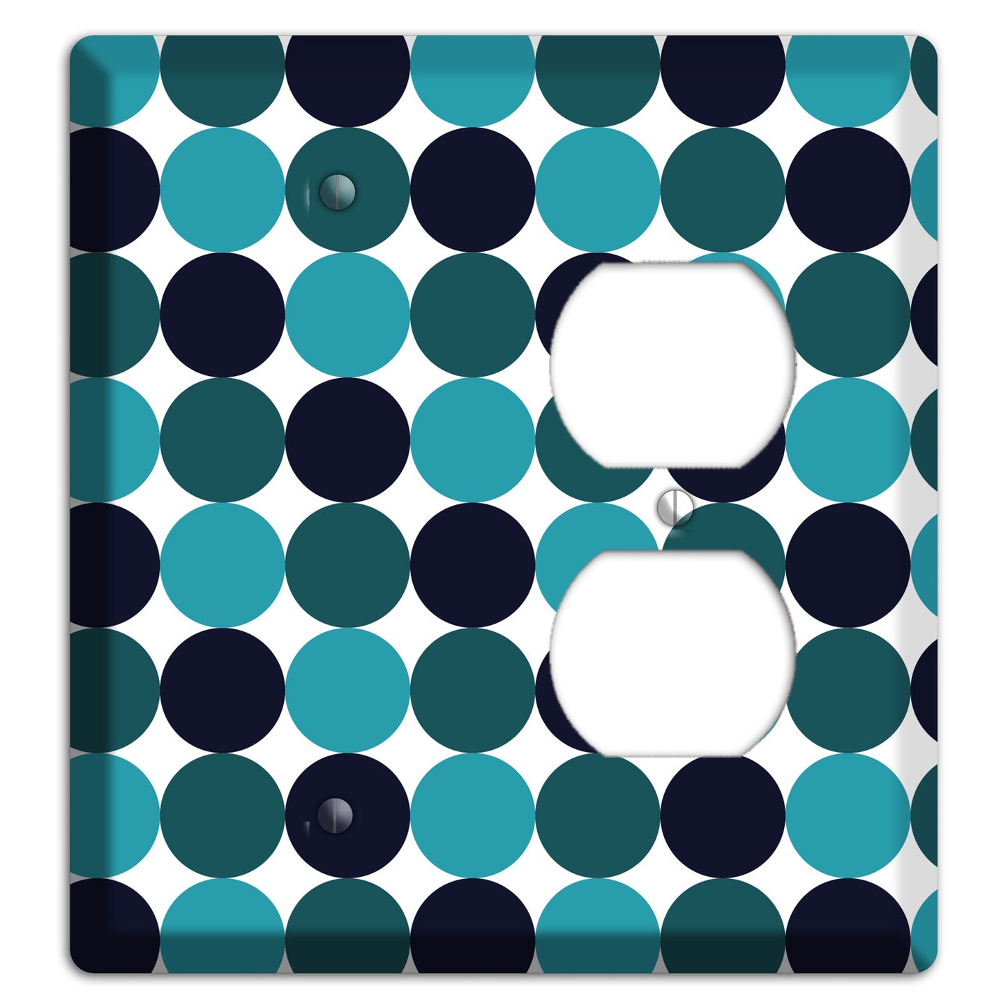 Multi Aqua Tiled Dots Blank / Duplex Wallplate