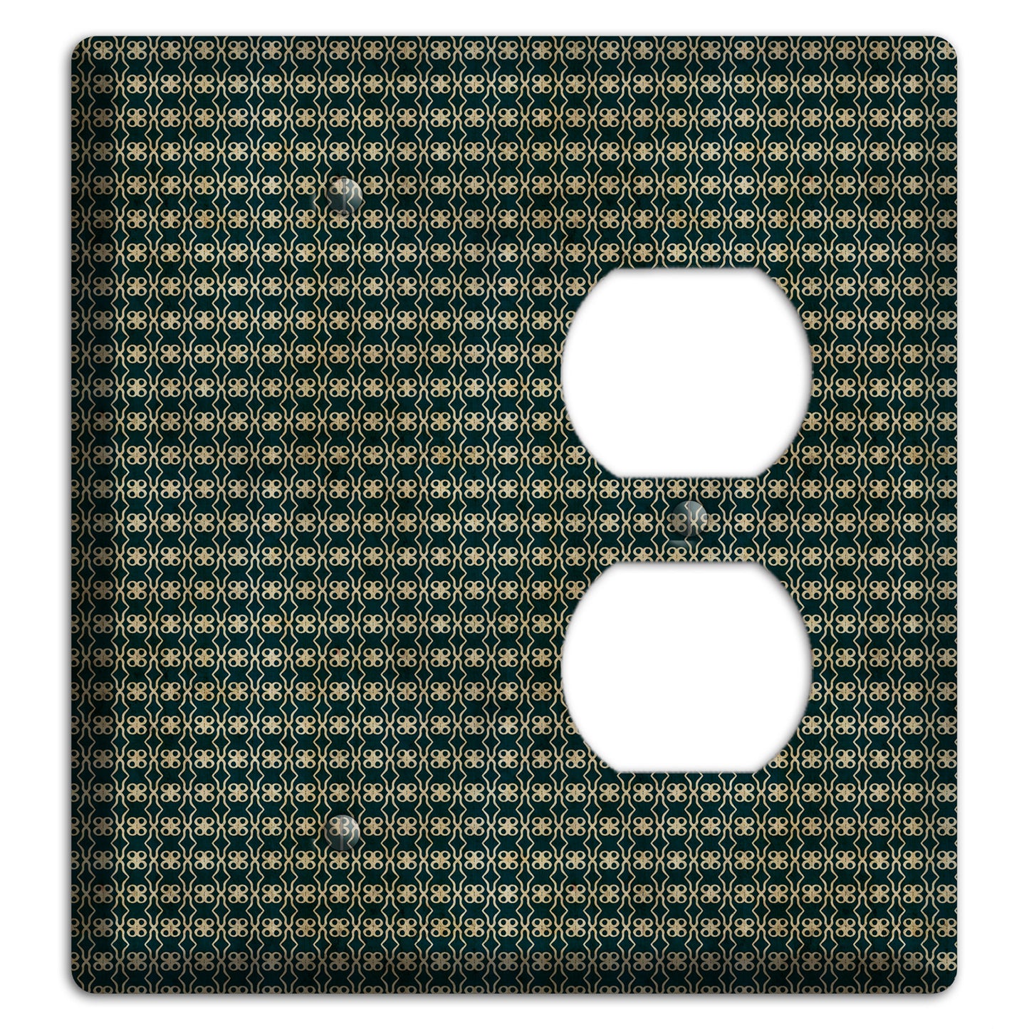 Dark Green Grunge Tiny Tiled Tapestry 2 Blank / Duplex Wallplate