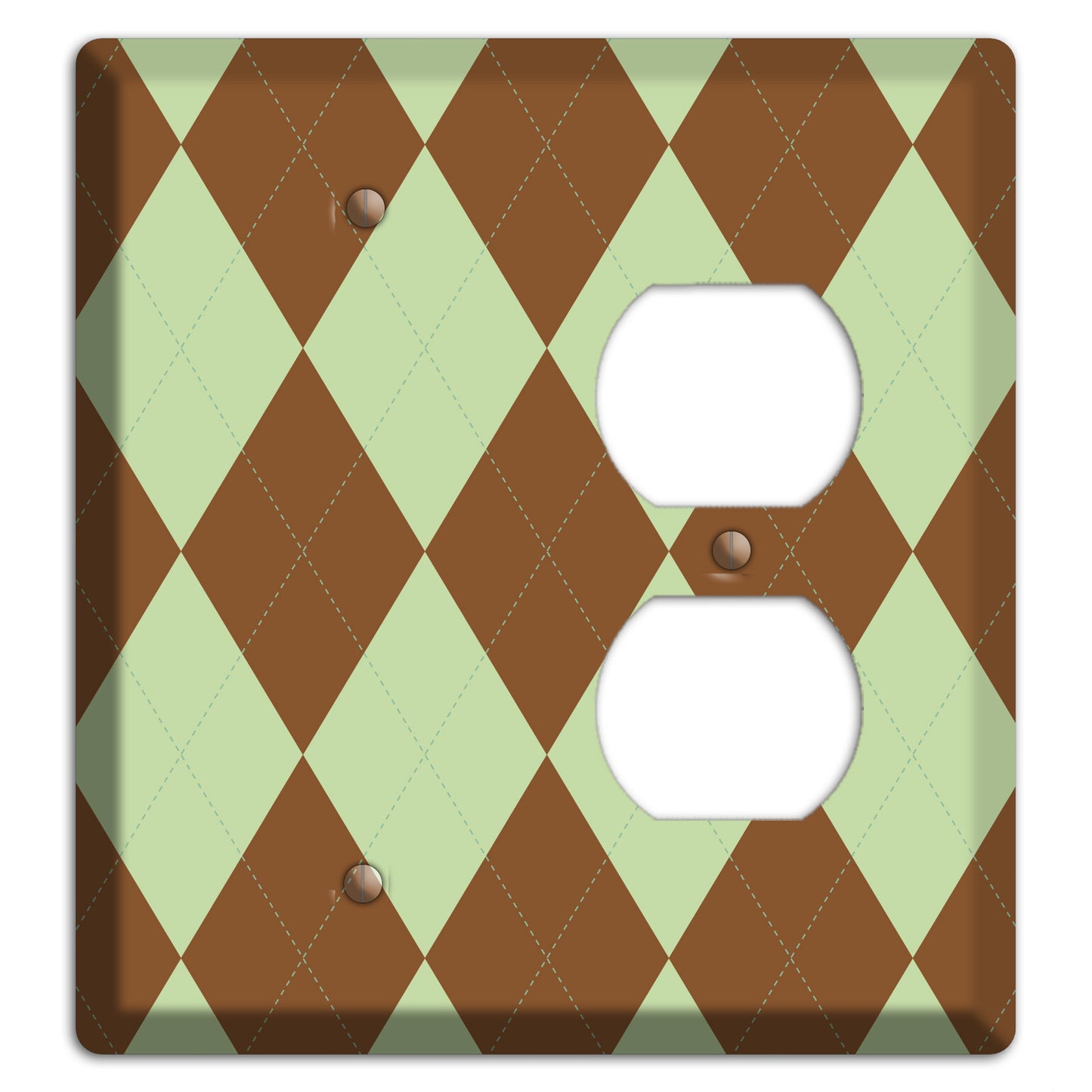 Brown Argyle Blank / Duplex Wallplate