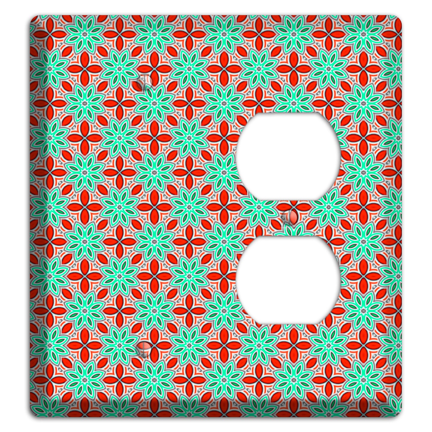 Green and Red Foulard Blank / Duplex Wallplate