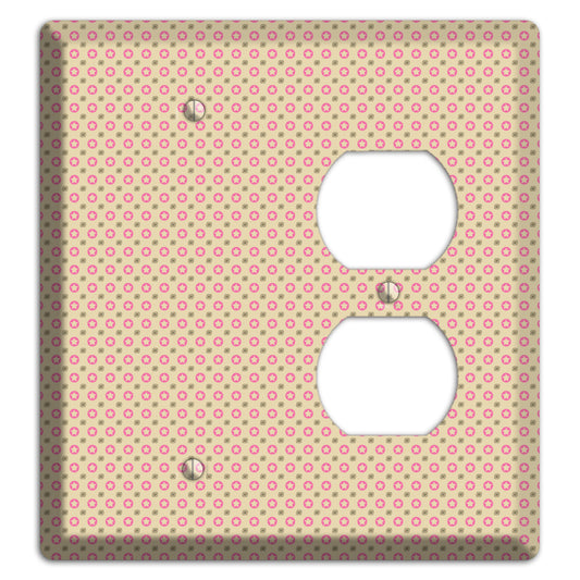 Beige with Pink Stars Blank / Duplex Wallplate