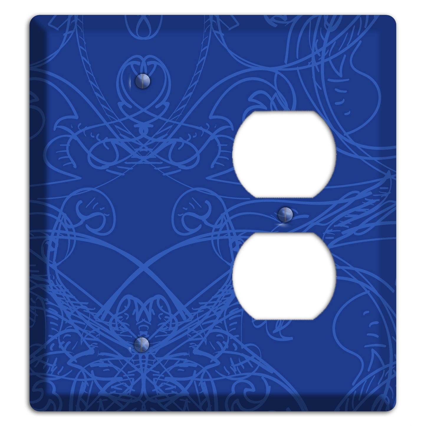 Blue Deco Sketch Blank / Duplex Wallplate