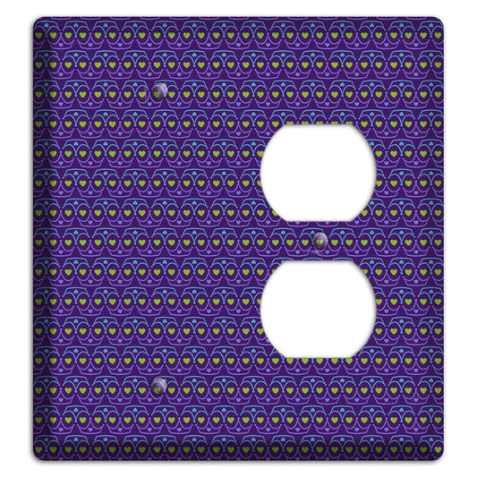 Purple Blue and Green Geometric Hearts Blank / Duplex Wallplate