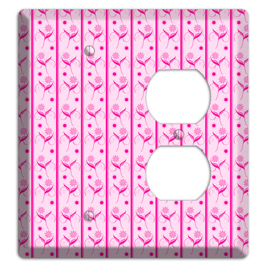 Pink Floral Pattern Blank / Duplex Wallplate