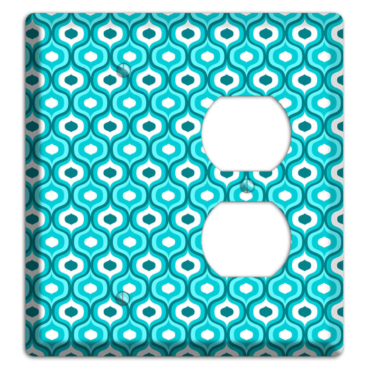 Multi Turquoise Double Scallop Blank / Duplex Wallplate