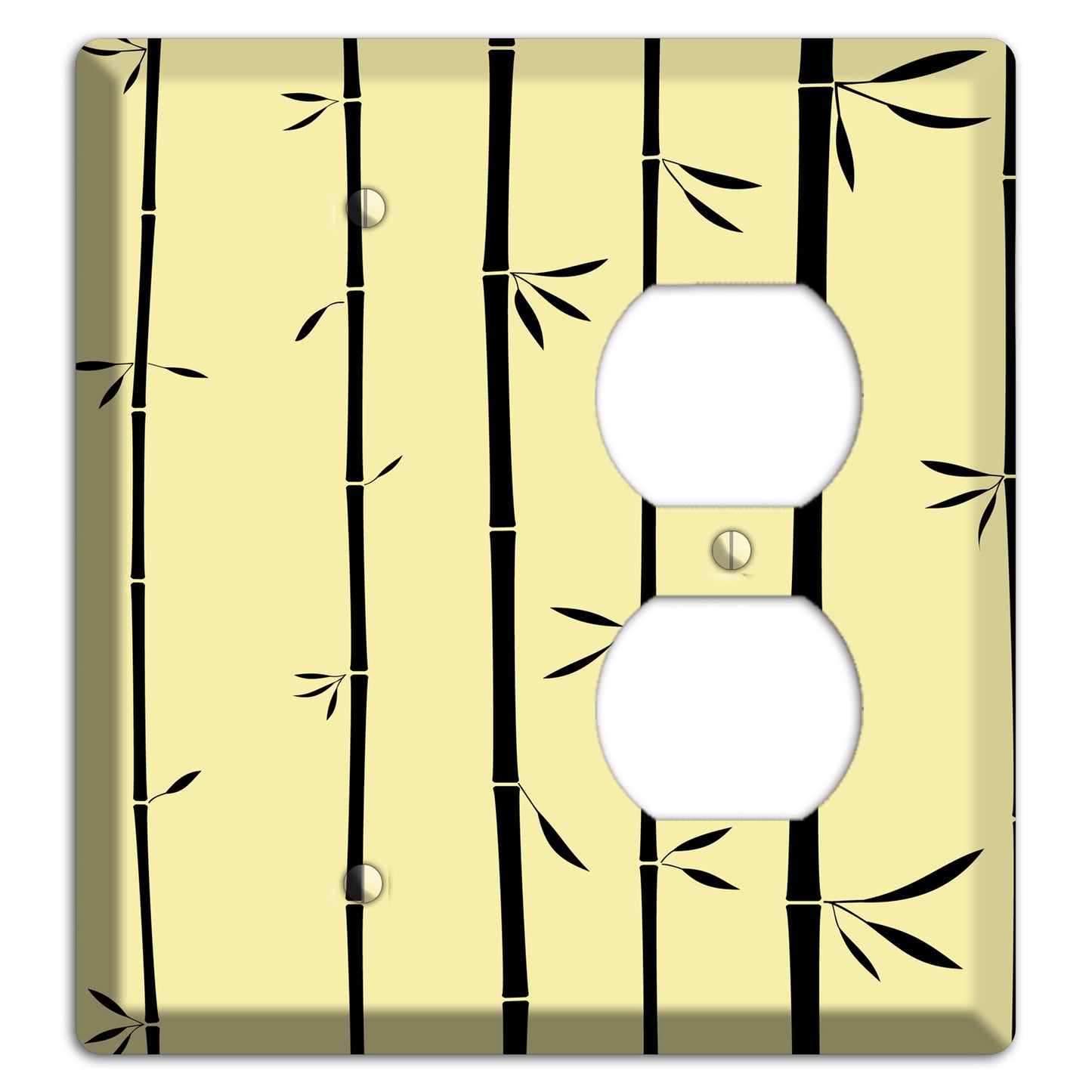 Yellow and Black Bamboo Blank / Duplex Wallplate