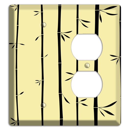 Yellow and Black Bamboo Blank / Duplex Wallplate