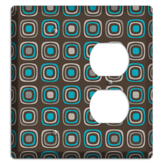 Brown and Blue Rounded Squares Blank / Duplex Wallplate