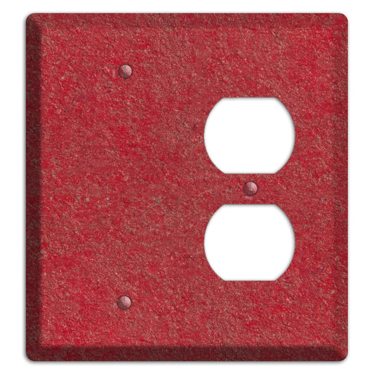 Stucco Red Blank / Duplex Wallplate