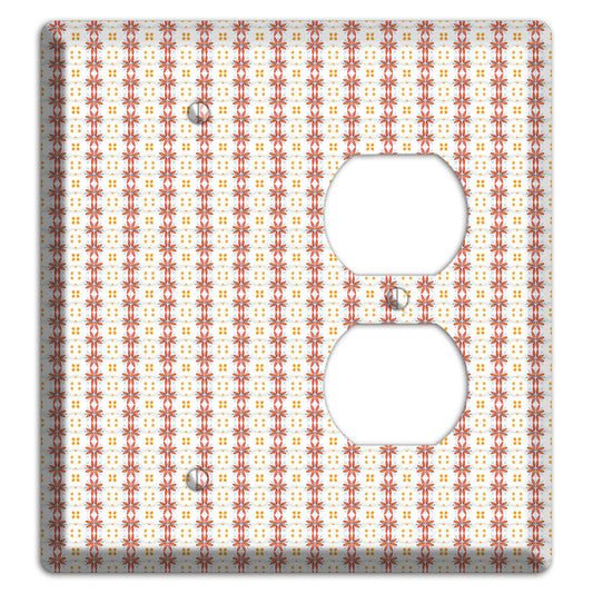 White with Red Smocking Blank / Duplex Wallplate