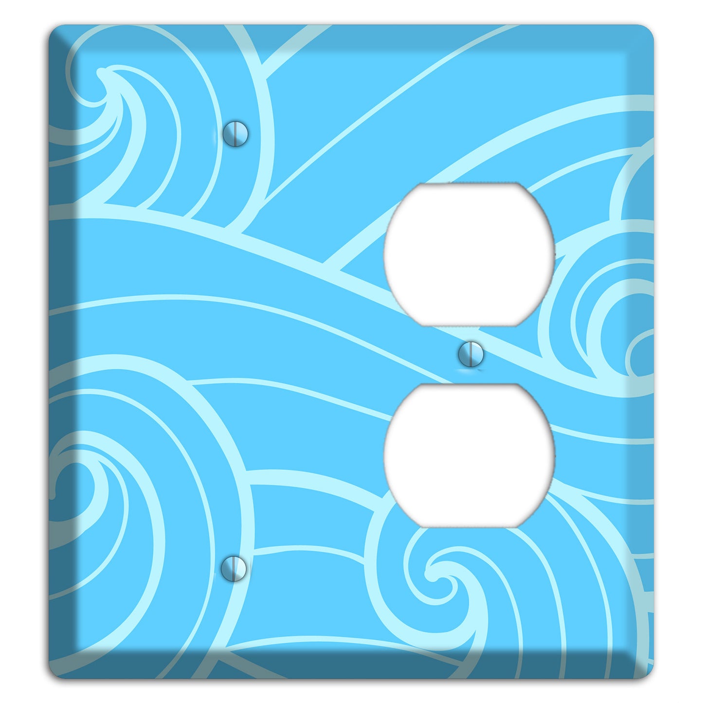 Abstract Curl Blue Blank / Duplex Wallplate