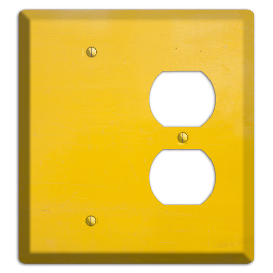 Bright Yellow Concrete Blank / Duplex Wallplate