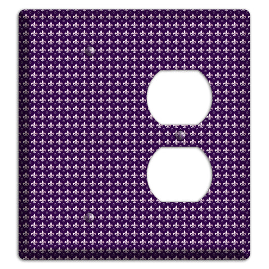 Purple Fleur de Lis Blank / Duplex Wallplate