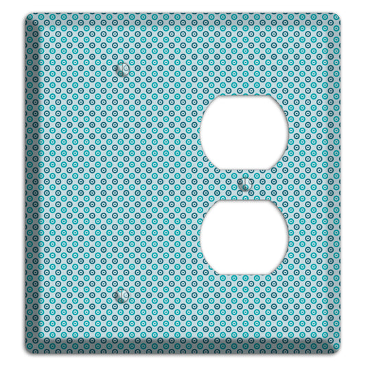 Turquoise and Blue Concentric Dots Blank / Duplex Wallplate