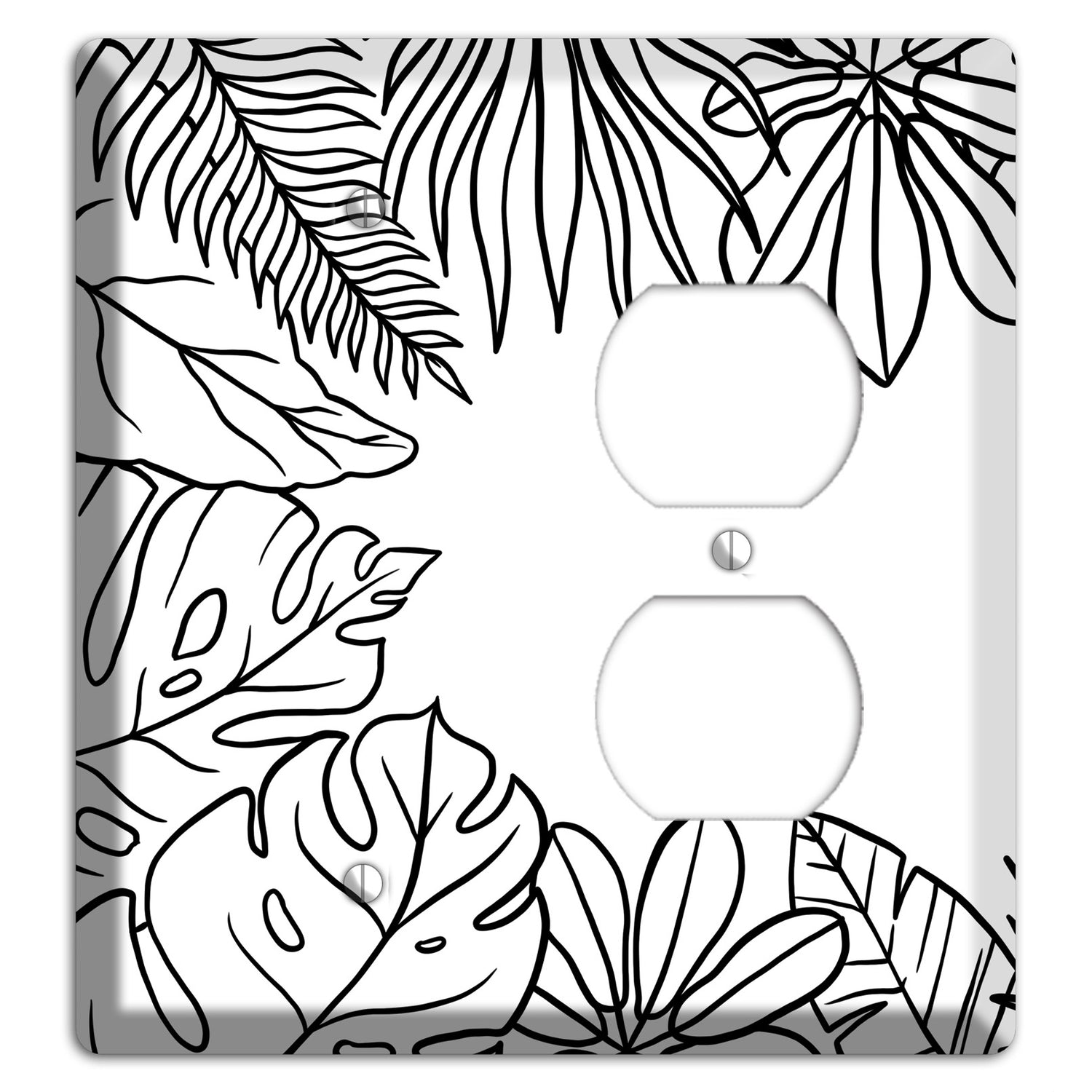 Hand-Drawn Leaves 3 Blank / Duplex Wallplate