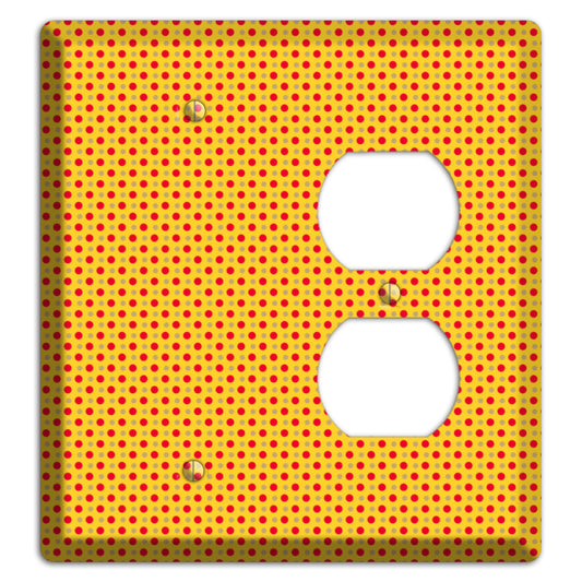 Orange with Maroon Tiny Polka Dots Blank / Duplex Wallplate