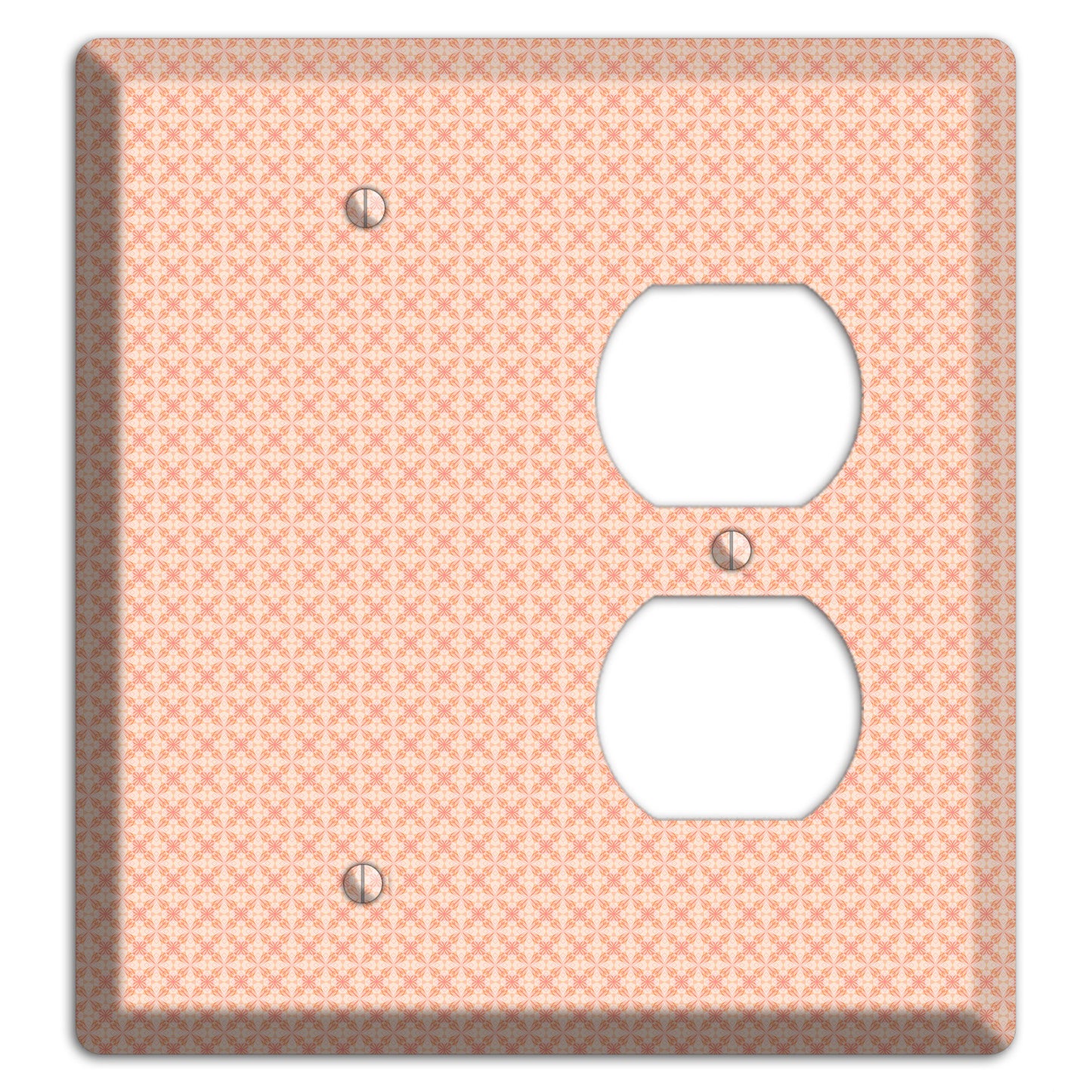 Peach Quatrefoil Blank / Duplex Wallplate