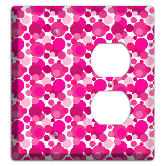 Multi Fuschia Bubble Dots Blank / Duplex Wallplate