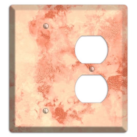 Apricot Peach Marble Blank / Duplex Wallplate