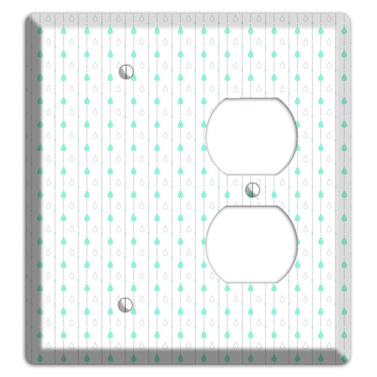 White and Blue Drops 2 Blank / Duplex Wallplate