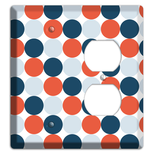 Multi Blue Red Tiled Dots Blank / Duplex Wallplate