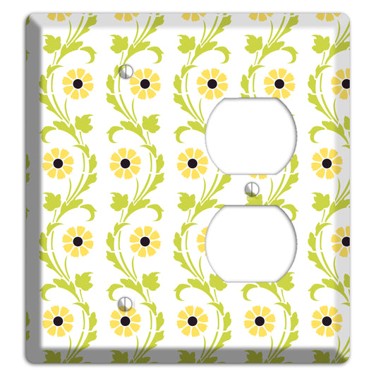 Green Vine Floral Blank / Duplex Wallplate