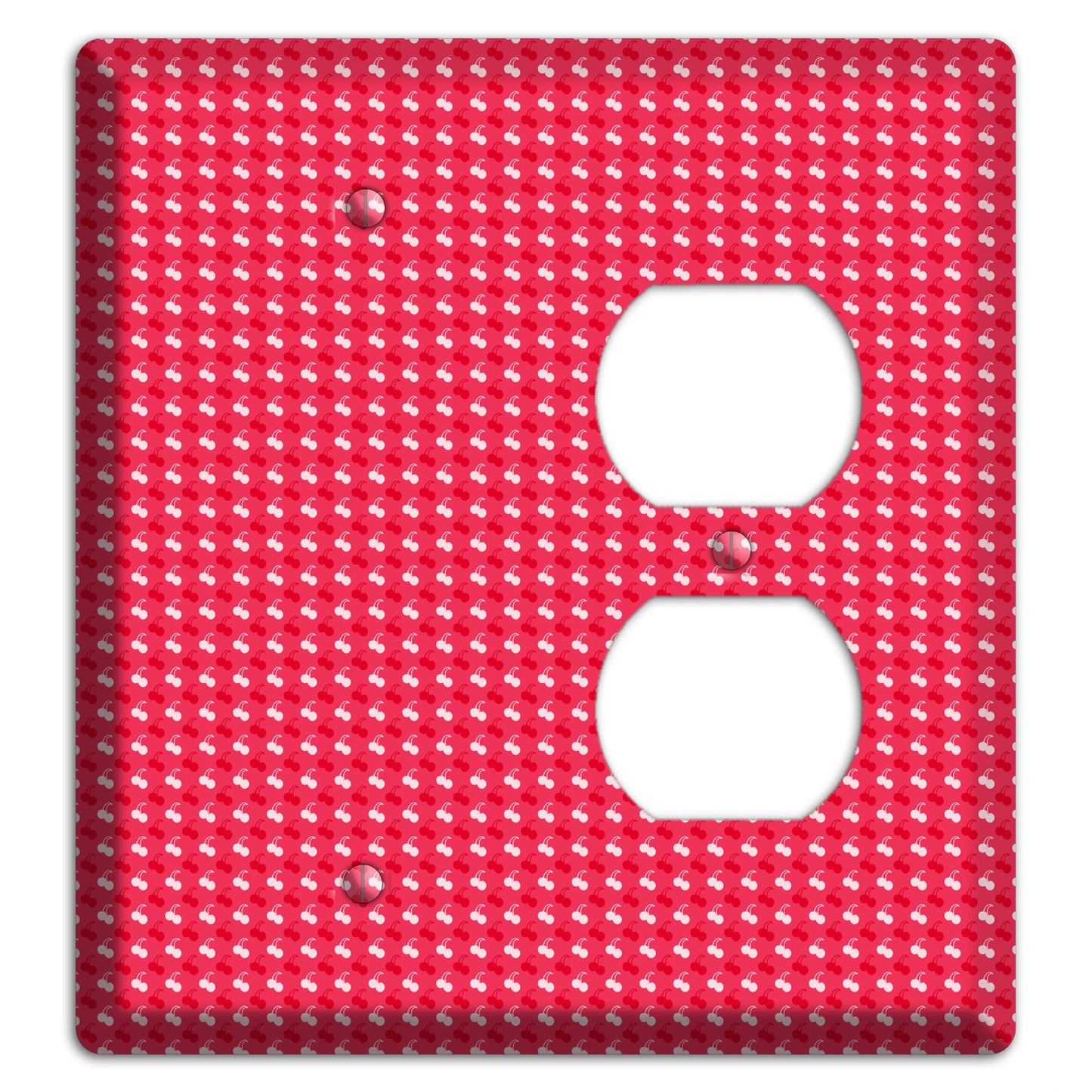 Red with White Motif Blank / Duplex Wallplate