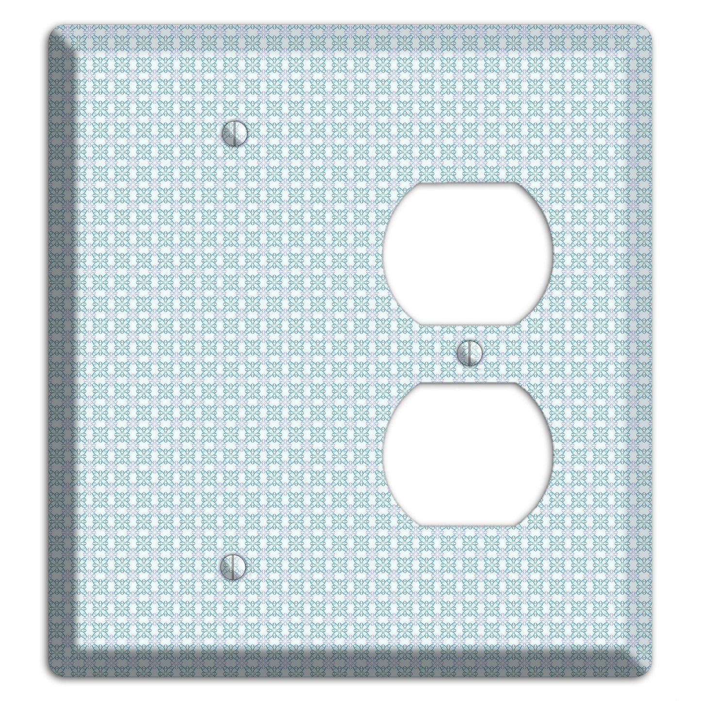 Light Blue and Lavender Tiled Tiny Arabesque Blank / Duplex Wallplate