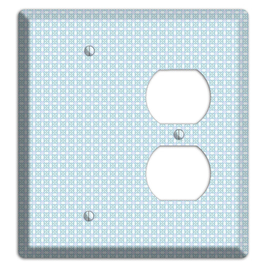 Light Blue and Lavender Tiled Tiny Arabesque Blank / Duplex Wallplate