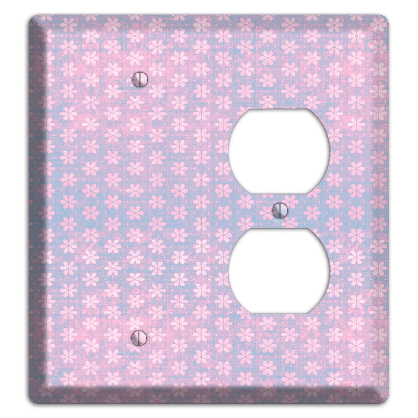 Green Grunge Floral Contour Blank / Duplex Wallplate